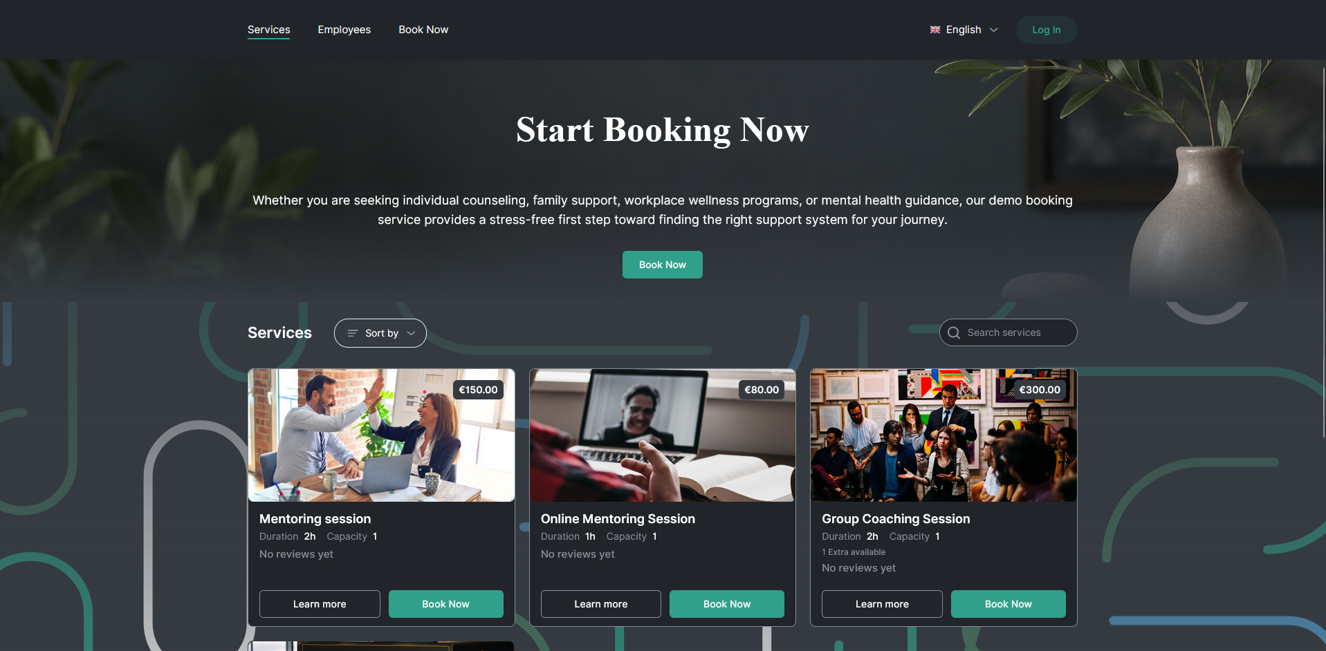 Live booking site demo